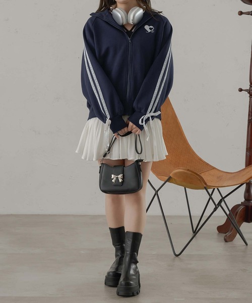 Ambre Neige（アンブルネージュ）の「レースライントラックジャケット/WEB/EC限定商（スウェット・レディース・杢グレー/ネイビー・FREE）」の22枚目の写真