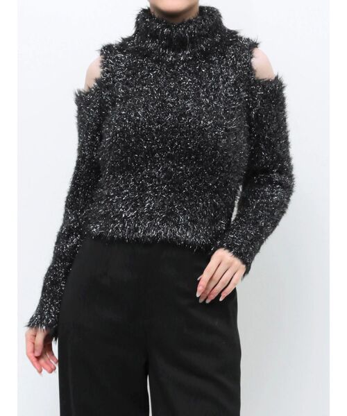 RESEXXY（リゼクシー）の「ラメシャギータートルネックニットトップス（ニット/セーター・レディース・ブラック/ベージュ/ピンク・FREE）」の6枚目の写真