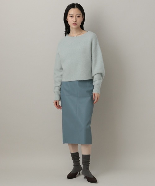 A part by(アパートバイ)の「CNラクーンコンボートネックプルオーバーニット≪追加2≫(ニット/セーター・レディース・ブラック/アイボリー/チャコールグレー/ベージュ系その他/ライトベージュ/ダークネイビー/ライトグリーン/ダークブラウン・FREE)」の19枚目の写真