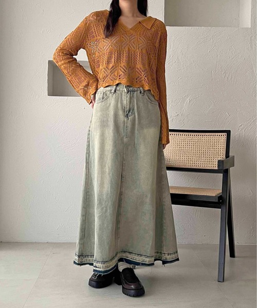 apres jour clair(アプレジュールクレア)の「【apres jour clair】透かし編みニット【ZOZOTOWN限定アイテム】(ニット/セーター・レディース・ブラック/ベージュ/モカ・フリー)」の13枚目の写真