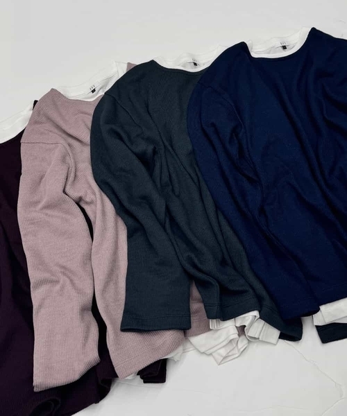 a.v.v（アーヴェヴェ）の「【ロンT付き】新感覚大人スウェットアンサンブル(グッドスウェットシリーズ）（Tシャツ/カットソー・メンズ・ブルー/ピンク/グリーン/ボルドー・46/50/48/44/52）」の3枚目の写真