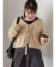 ehka sopo | ◎前後2WAYシャギーリボンカーディガン(カーディガン/ボレロ)