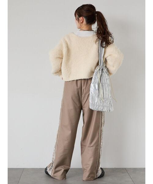 ehka sopo（エヘカソポ）の「◎前後2WAYシャギーリボンカーディガン（カーディガン/ボレロ・レディース・キナリ/ベージュ/グレー・F）」の7枚目の写真