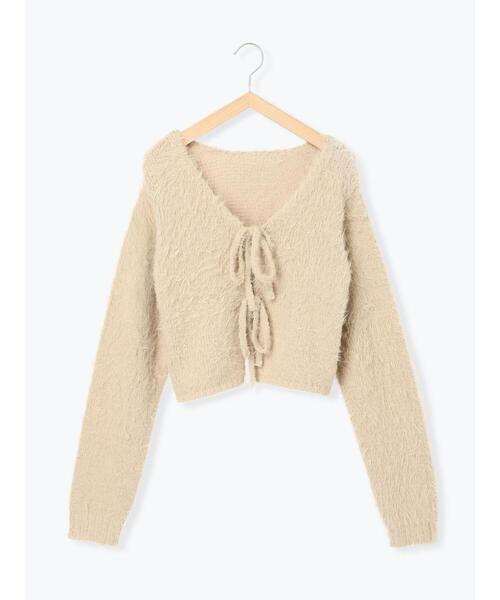 ehka sopo（エヘカソポ）の「◎前後2WAYシャギーリボンカーディガン（カーディガン/ボレロ・レディース・キナリ/ベージュ/グレー・F）」の8枚目の写真