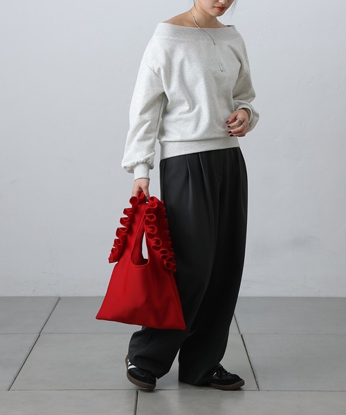 COLONY 2139（コロニートゥーワンスリーナイン）の「ネオプレンフリルバッグ（ハンドバッグ・レディース・レッド/ブラック・FREE）」の8枚目の写真