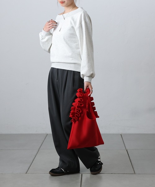 COLONY 2139（コロニートゥーワンスリーナイン）の「ネオプレンフリルバッグ（ハンドバッグ・レディース・レッド/ブラック・FREE）」の9枚目の写真