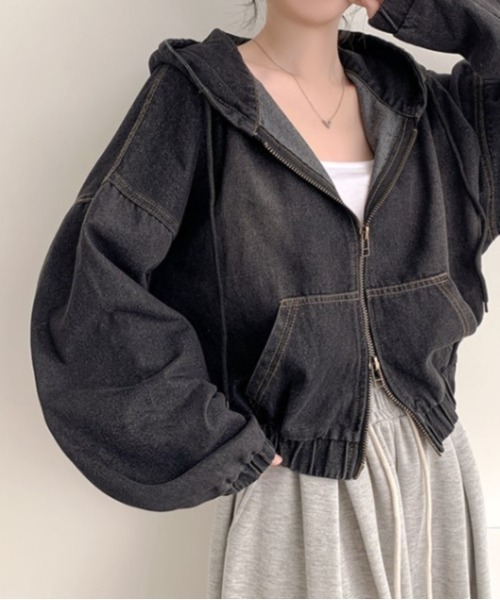 【セール】ボリュームデニムブルゾン（デニムジャケット）｜N.s（エヌドットエス）