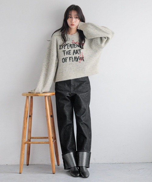 LOWRYS FARM(ローリーズファーム)の「オリカエシラメデニムパンツ 251628(デニムパンツ・レディース・ブラック/ブルー・SMALL/MEDIUM)」の5枚目の写真