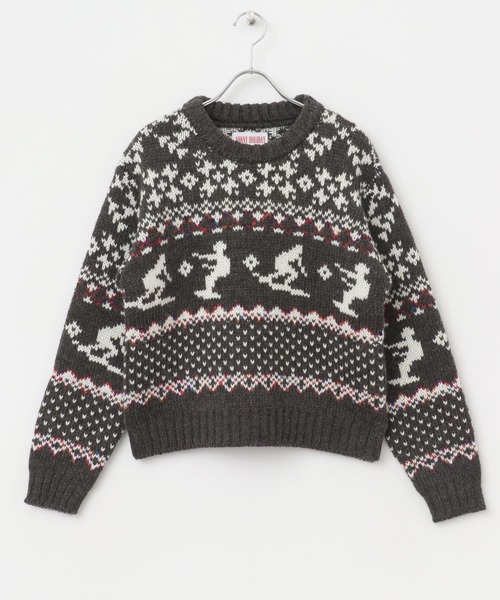 URBAN RESEARCH Sonny Label（アーバンリサーチサニーレーベル）の「BoardsSportsNordicKnit（ニット/セーター・レディース・ブルー/チャコールグレー/レッド・LARGE/MEDIUM）」の4枚目の写真