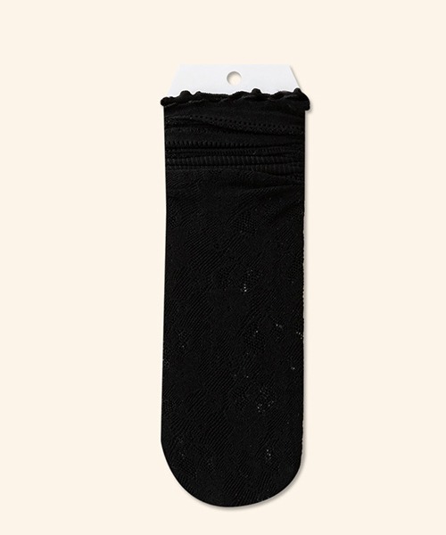 c.u.l（シーユーエル）の「フラワー ストライプ柄 レースソックス 足袋ソックス cula1043（ソックス/靴下・レディース・ブラック/ホワイト/ライトイエロー・FREE）」の12枚目の写真