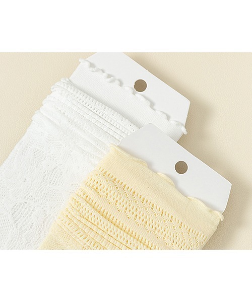 c.u.l（シーユーエル）の「フラワー ストライプ柄 レースソックス 足袋ソックス cula1043（ソックス/靴下・レディース・ブラック/ホワイト/ライトイエロー・FREE）」の14枚目の写真