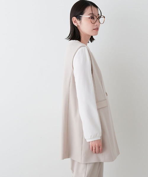 anyfee（エニフィー）の「【anyfee】パネルラインベスト（ジレ）/セレモニー オケージョン オフィス（上下別売り）（スーツベスト・レディース・ブラック/グレー/ベージュ/ネイビー・LL/3L/4L/5L）」の22枚目の写真