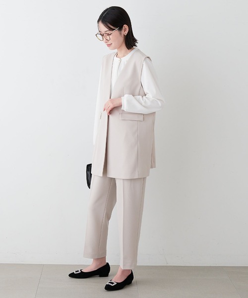 anyfee（エニフィー）の「【anyfee】パネルラインベスト（ジレ）/セレモニー オケージョン オフィス（上下別売り）（スーツベスト・レディース・ブラック/グレー/ベージュ/ネイビー・LL/3L/4L/5L）」の8枚目の写真