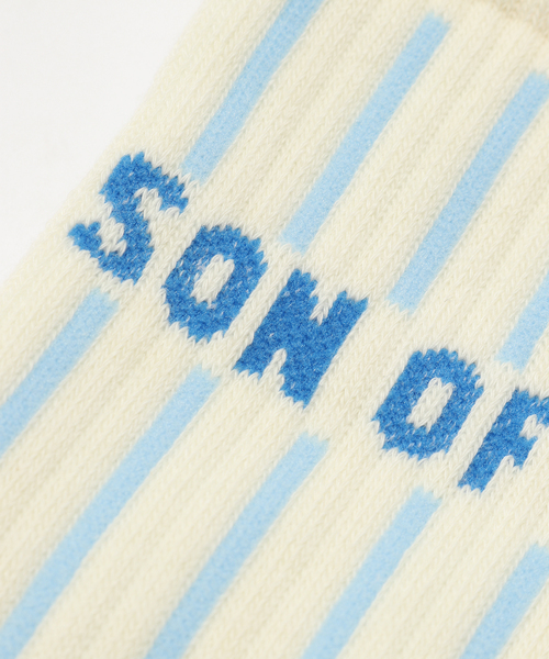 SON OF THE CHEESE(サノバチーズ)の「SON OF THE CHEESE / サノバチーズ STRIPE SOX(ソックス/靴下・メンズ・ブルー/マスタード・FREE)」の4枚目の写真