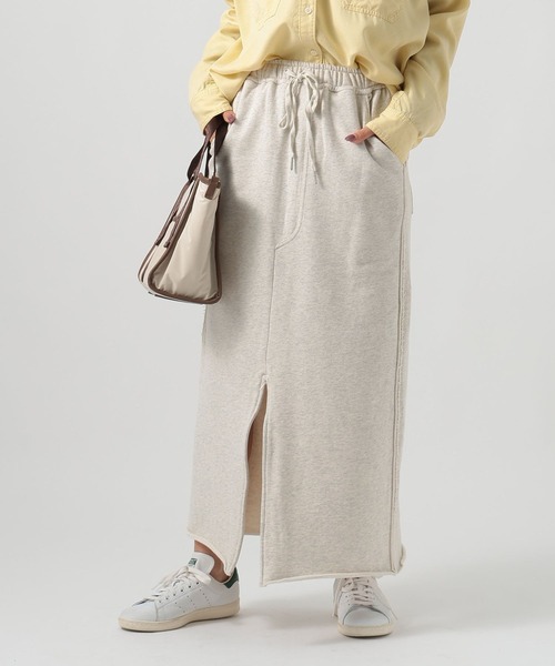 BAYFLOW（ベイフロー）の「[スリットデザインに調整可能]フロントジップスウェットスカート（スカート・レディース・オートミール/ネイビー/グレー・SMALL/MEDIUM）」の6枚目の写真