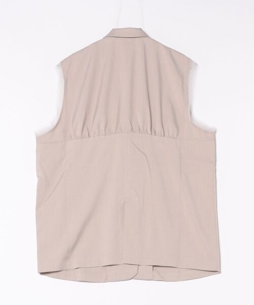 INTERPLANET（インタープラネット）の「麻調合繊デザインジャケット（ベスト・レディース・ブラック/グレー・FREE）」の7枚目の写真