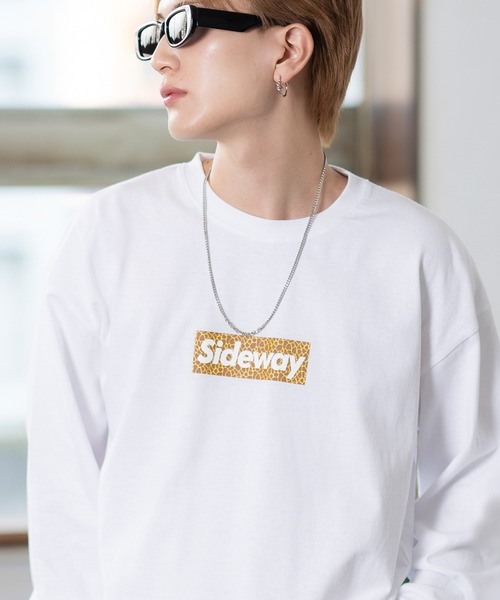 SIDEWAY STANCE（サイドウェイスタンス）の「【SIDEWAY STANCE】ボックスロゴ プリント ロンT（Tシャツ/カットソー・メンズ・ブラック/サックスブルー/ホワイト/ホワイト系/ブラック系/パープル系/ブラック系1/ホワイト系1/ライトグレー系1・MEDIUM/X-LARGE/LARGE/SMALL）」の3枚目の写真