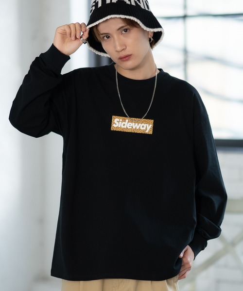 SIDEWAY STANCE（サイドウェイスタンス）の「【SIDEWAY STANCE】ボックスロゴ プリント ロンT（Tシャツ/カットソー・メンズ・ブラック/サックスブルー/ホワイト/ホワイト系/ブラック系/パープル系/ブラック系1/ホワイト系1/ライトグレー系1・MEDIUM/X-LARGE/LARGE/SMALL）」の5枚目の写真