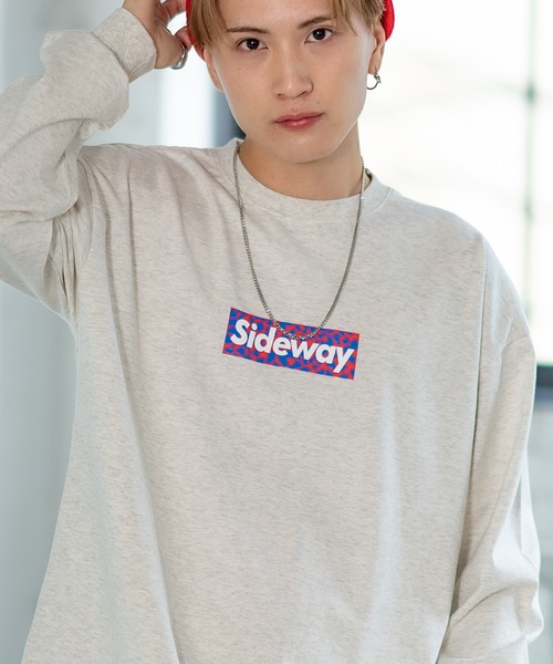 SIDEWAY STANCE（サイドウェイスタンス）の「【SIDEWAY STANCE】ボックスロゴ プリント ロンT（Tシャツ/カットソー・メンズ・ブラック/サックスブルー/ホワイト/ホワイト系/ブラック系/パープル系/ブラック系1/ホワイト系1/ライトグレー系1・MEDIUM/X-LARGE/LARGE/SMALL）」の7枚目の写真