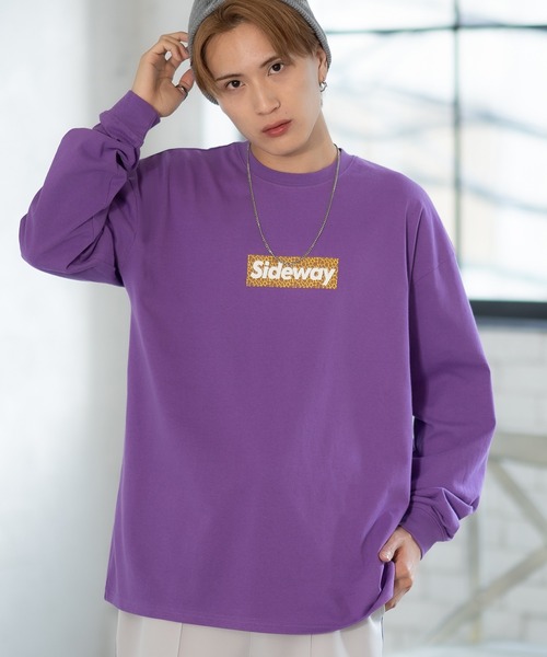 SIDEWAY STANCE（サイドウェイスタンス）の「【SIDEWAY STANCE】ボックスロゴ プリント ロンT（Tシャツ/カットソー・メンズ・ブラック/サックスブルー/ホワイト/ホワイト系/ブラック系/パープル系/ブラック系1/ホワイト系1/ライトグレー系1・MEDIUM/X-LARGE/LARGE/SMALL）」の9枚目の写真