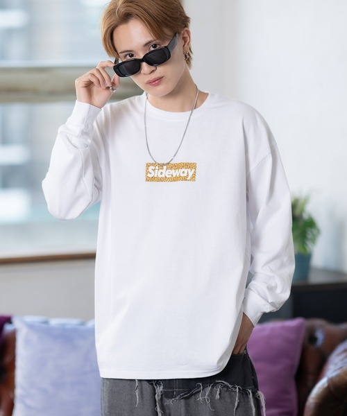 SIDEWAY STANCE（サイドウェイスタンス）の「【SIDEWAY STANCE】ボックスロゴ プリント ロンT（Tシャツ/カットソー・メンズ・ブラック/サックスブルー/ホワイト/ホワイト系/ブラック系/パープル系/ブラック系1/ホワイト系1/ライトグレー系1・MEDIUM/X-LARGE/LARGE/SMALL）」の10枚目の写真