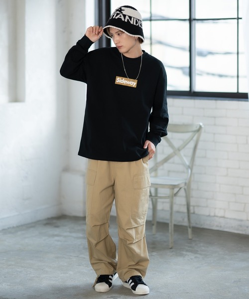 SIDEWAY STANCE（サイドウェイスタンス）の「【SIDEWAY STANCE】ボックスロゴ プリント ロンT（Tシャツ/カットソー・メンズ・ブラック/サックスブルー/ホワイト/ホワイト系/ブラック系/パープル系/ブラック系1/ホワイト系1/ライトグレー系1・MEDIUM/X-LARGE/LARGE/SMALL）」の15枚目の写真