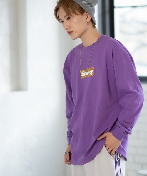 SIDEWAY STANCE（サイドウェイスタンス）の「【SIDEWAY STANCE】ボックスロゴ プリント ロンT（Tシャツ/カットソー・メンズ・ブラック/サックスブルー/ホワイト/ホワイト系/ブラック系/パープル系/ブラック系1/ホワイト系1/ライトグレー系1・MEDIUM/X-LARGE/LARGE/SMALL）」の16枚目の写真