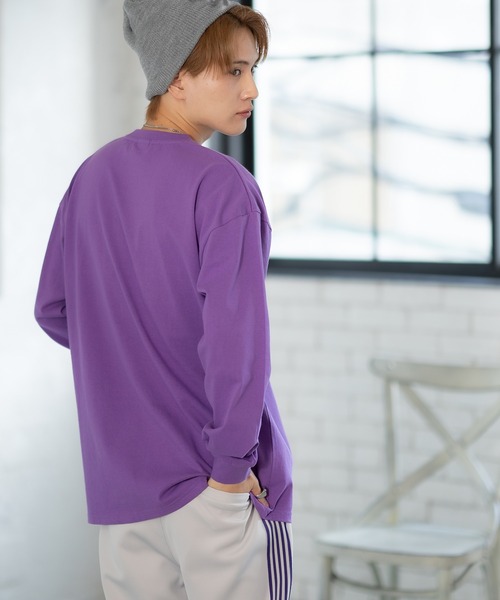 SIDEWAY STANCE（サイドウェイスタンス）の「【SIDEWAY STANCE】ボックスロゴ プリント ロンT（Tシャツ/カットソー・メンズ・ブラック/サックスブルー/ホワイト/ホワイト系/ブラック系/パープル系/ブラック系1/ホワイト系1/ライトグレー系1・MEDIUM/X-LARGE/LARGE/SMALL）」の17枚目の写真