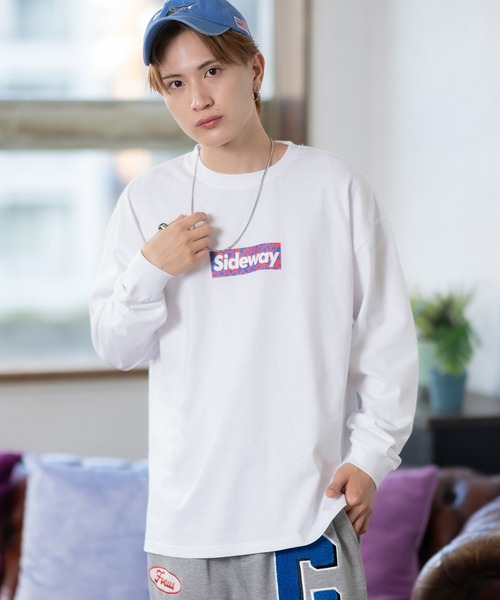 SIDEWAY STANCE（サイドウェイスタンス）の「【SIDEWAY STANCE】ボックスロゴ プリント ロンT（Tシャツ/カットソー・メンズ・ブラック/サックスブルー/ホワイト/ホワイト系/ブラック系/パープル系/ブラック系1/ホワイト系1/ライトグレー系1・MEDIUM/X-LARGE/LARGE/SMALL）」の20枚目の写真