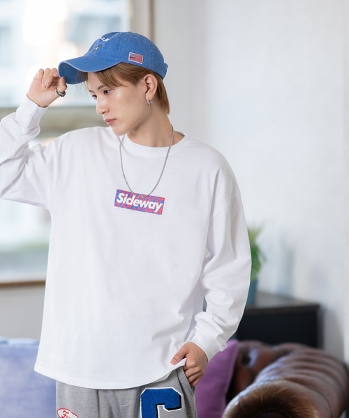 SIDEWAY STANCE（サイドウェイスタンス）の「【SIDEWAY STANCE】ボックスロゴ プリント ロンT（Tシャツ/カットソー・メンズ・ブラック/サックスブルー/ホワイト/ホワイト系/ブラック系/パープル系/ブラック系1/ホワイト系1/ライトグレー系1・MEDIUM/X-LARGE/LARGE/SMALL）」の22枚目の写真