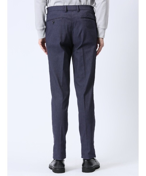 m.f.editorial（エムエフエディトリアル）の「【ストレッチ ウォッシャブル イージーケア】m.f.エディトリアル メンズ ノータックビジネスパンツ デニム風紺(セットアップ可能)（スーツパンツ・メンズ・ネイビー・MEDIUM/LARGE/X-LARGE）」の11枚目の写真