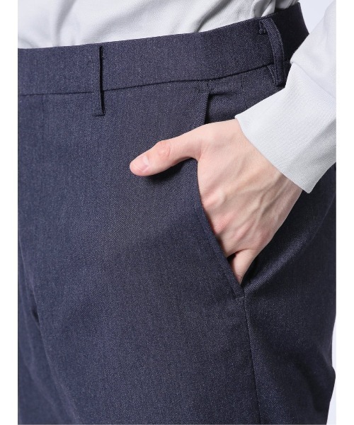 m.f.editorial（エムエフエディトリアル）の「【ストレッチ ウォッシャブル イージーケア】m.f.エディトリアル メンズ ノータックビジネスパンツ デニム風紺(セットアップ可能)（スーツパンツ・メンズ・ネイビー・MEDIUM/LARGE/X-LARGE）」の12枚目の写真