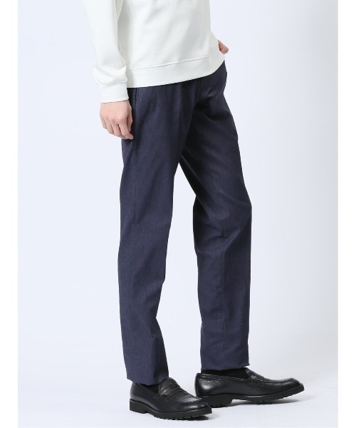 m.f.editorial（エムエフエディトリアル）の「【ストレッチ ウォッシャブル イージーケア】m.f.エディトリアル メンズ ノータックビジネスパンツ デニム風紺(セットアップ可能)（スーツパンツ・メンズ・ネイビー・MEDIUM/LARGE/X-LARGE）」の16枚目の写真