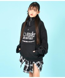 【ティーンズライン】ハクプリント ハーフジップ スウェット