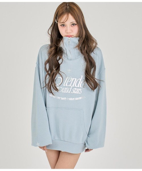 人気♪アクアガール別注 アメリカーナ プリントデザインパーカー Aライン 白 TINY HULA GIRL HOODIE 手刺繍 フラガール ワンポイント - ユニ