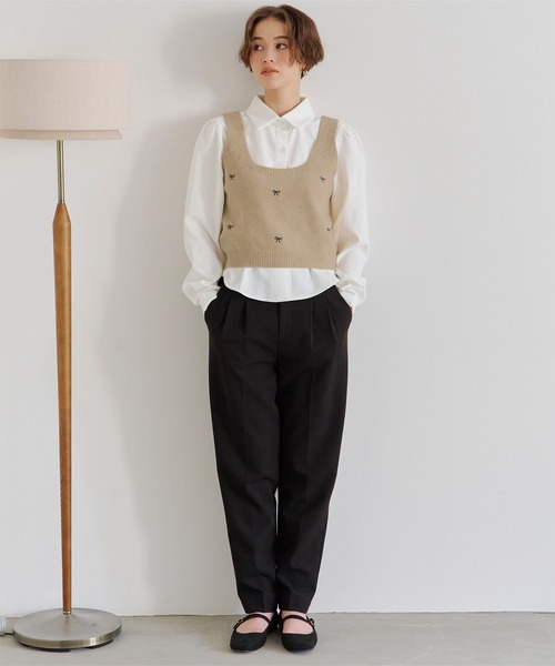 titivate（ティティベイト）の「リボン刺繍ベストセットブラウス（シャツ/ブラウス・レディース・グレー/ベージュ/アイボリー・FREE）」の17枚目の写真
