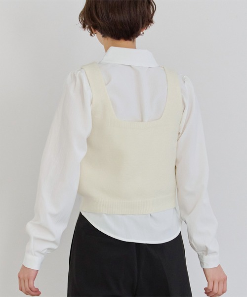 titivate（ティティベイト）の「リボン刺繍ベストセットブラウス（シャツ/ブラウス・レディース・グレー/ベージュ/アイボリー・FREE）」の9枚目の写真
