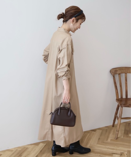 AMERICAN HOLIC（アメリカンホリック）の「Wポケットシャツワンピース（ワンピース・レディース・カーキ/ライトインディゴブルー/ベージュ・M/L）」の9枚目の写真