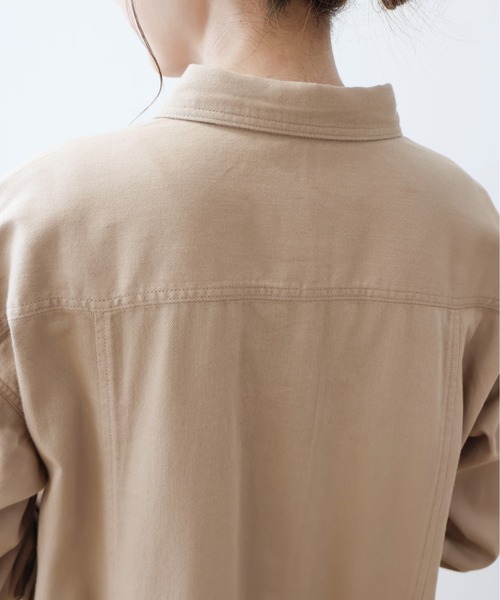 AMERICAN HOLIC（アメリカンホリック）の「Wポケットシャツワンピース（ワンピース・レディース・カーキ/ライトインディゴブルー/ベージュ・M/L）」の11枚目の写真