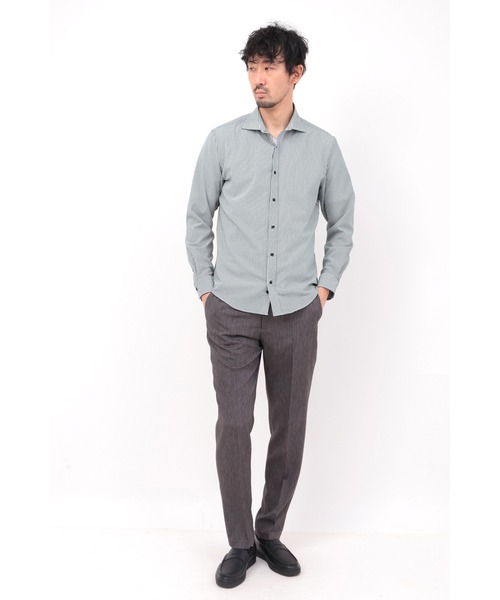 HIGH STREET（ハイストリート）の「HIGH STREET∴2WAYサッカーカッタウェイシャツ（シャツ/ブラウス・メンズ・ブラック/グレー系その他/ホワイト・S/L/M/LL）」の4枚目の写真