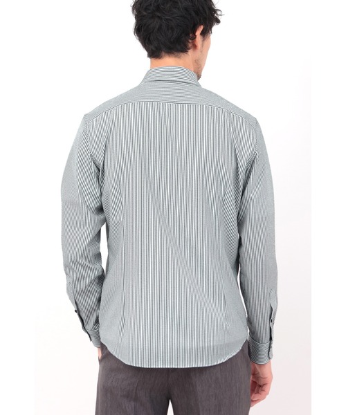 HIGH STREET（ハイストリート）の「HIGH STREET∴2WAYサッカーカッタウェイシャツ（シャツ/ブラウス・メンズ・ブラック/グレー系その他/ホワイト・S/L/M/LL）」の6枚目の写真