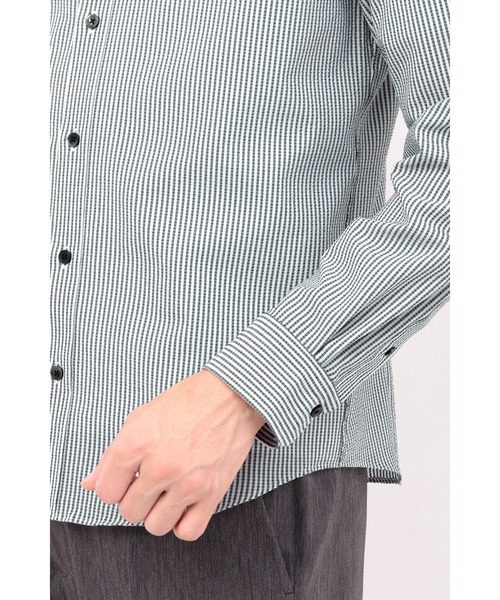 HIGH STREET（ハイストリート）の「HIGH STREET∴2WAYサッカーカッタウェイシャツ（シャツ/ブラウス・メンズ・ブラック/グレー系その他/ホワイト・S/L/M/LL）」の8枚目の写真