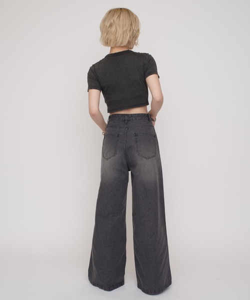 Lui's（ルイス）の「【mi-企画】ワイドデニムパンツ（デニムパンツ・レディース・グレー/ブラック・S/M）」の17枚目の写真