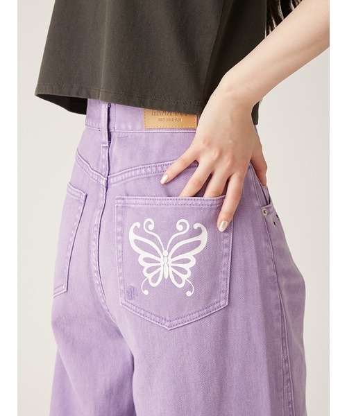 LILY BROWN(リリーブラウン)の「【LILY BROWN × ANNA SUI】ワイドデニムパンツ(デニムパンツ・レディース・ライトブルー/ブラック/パープル・1/0)」の21枚目の写真