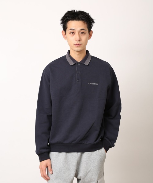 atmos（アトモス）の「atmos Line Collar Sweatshirt / アトモス ライン カラー スウェットシャツ（スウェット・メンズ・ブラック/グリーン/ネイビー・M/L/XL/XXL）」の3枚目の写真