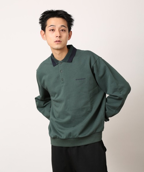 atmos（アトモス）の「atmos Line Collar Sweatshirt / アトモス ライン カラー スウェットシャツ（スウェット・メンズ・ブラック/グリーン/ネイビー・M/L/XL/XXL）」の2枚目の写真