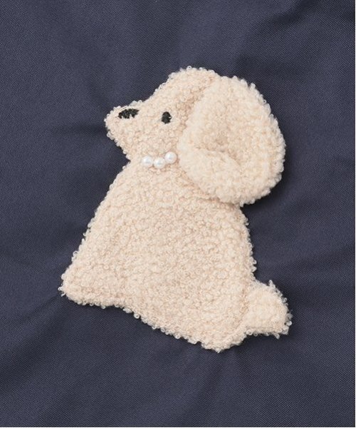 petit main（プティマイン）の「DOGアップリケレッスンバッグ（トートバッグ・キッズ・ネイビー/ピンク・F）」の4枚目の写真