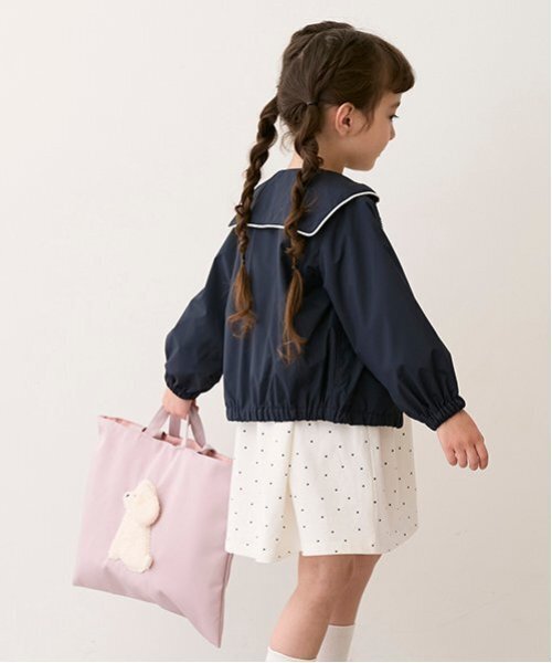 petit main（プティマイン）の「DOGアップリケレッスンバッグ（トートバッグ・キッズ・ネイビー/ピンク・F）」の11枚目の写真