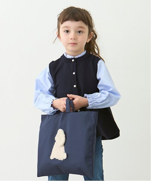 petit main（プティマイン）の「DOGアップリケレッスンバッグ（トートバッグ・キッズ・ネイビー/ピンク・F）」の14枚目の写真