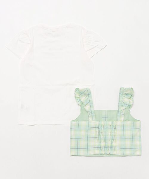 KP（ケーピー）の「チェックビスチェ付き半袖Tシャツセット(100～160)（Tシャツ/カットソー・キッズ・ミント/ピンク・100cm/110cm/120cm/130cm/140cm/150cm/160cm）」の3枚目の写真